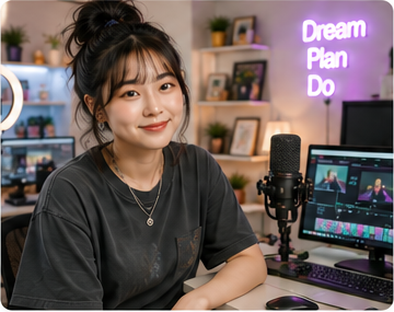 서울 1인 창작자·크리에이터 20대 여성을 표현한 AI 생성 이미지